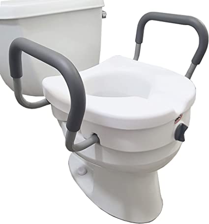 5 inch locking raised toilet seat with removable arms